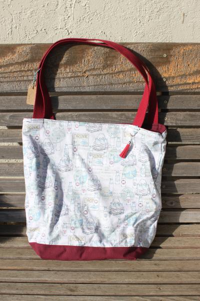 Milk, Dairy farm tote bag, Reusable shopping bag, Great for groceries, lunch, books, diapers or overnight bag Canvas lined and  bottom picture