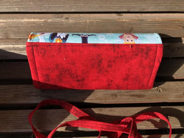 Rabbit from Frosty the Snowman wallet, Accordion wallet.  places for necessities,removable crossbody and wrist strap picture