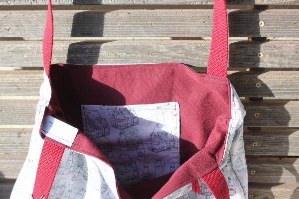 Milk, Dairy farm tote bag, Reusable shopping bag, Great for groceries, lunch, books, diapers or overnight bag Canvas lined and  bottom picture