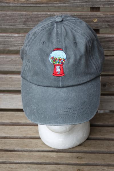 A gumball machine, bubblegum  Embroidered on a Baseball Hat Cap, Adjustable hat, adult, dad hat, trucker hat