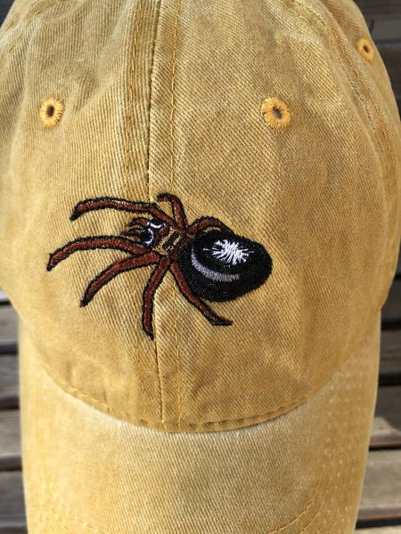 Spider Embroidered on a Baseball Hat Cap, Adjustable hat, adult, dad hat, trucker hat black widow picture