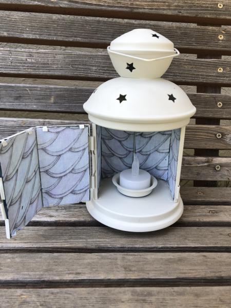 Fun Scales, dragon, lizard, fish, reptile  Lantern, Nightlight.   Perfect for bedside or bathrooms, includes battery tea light picture
