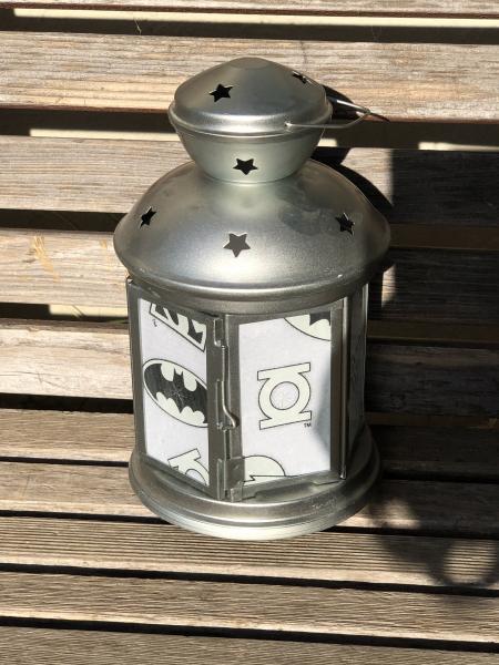 DC Superhero Logo Lantern, Nightlight. Perfect for bedside or bathrooms, includes battery tea light picture