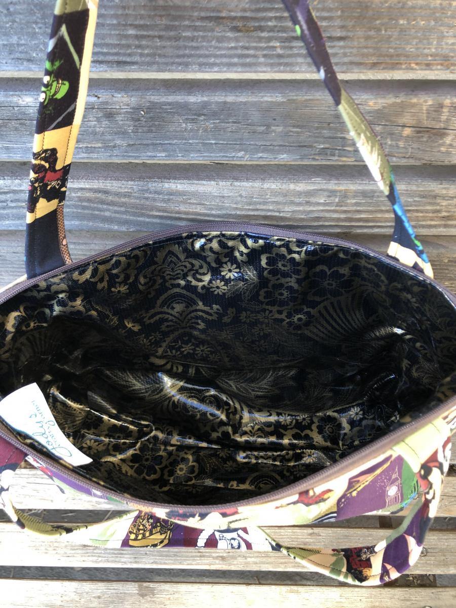 Disney Parks Rides fabric, vinyl lined bag, perfect for snack or lunch, cosmetics, makeup or even as a unique purse or a fun gift bag, picture