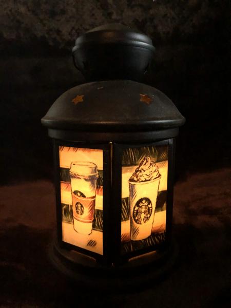 Starbucks Holiday Christmas Coffee Lantern, Nightlight. Perfect for bedside or bathrooms, includes battery tea light picture