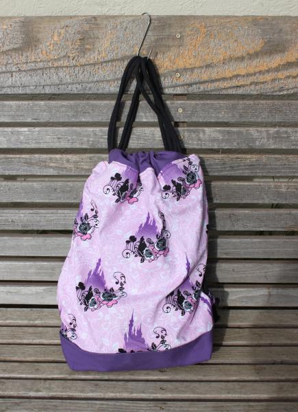Princess Castle Drawstring backpack,  a fun accessory for any outfit, Canvas lined and bottom for durability, inside pocket