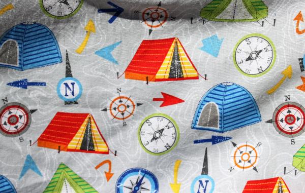 Tents and Compass Camping Drawstring backpack, a fun accessory for any outfit, Canvas lined and bottom for durability, inside pocket picture