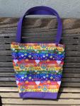 Love and Peace tote, Reusable shopping bag, groceries, lunch, books, diapers or overnight bag Canvas lined and  bottom