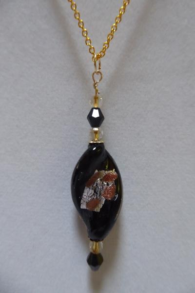 Venetian Glass Black with Gold and Silver picture