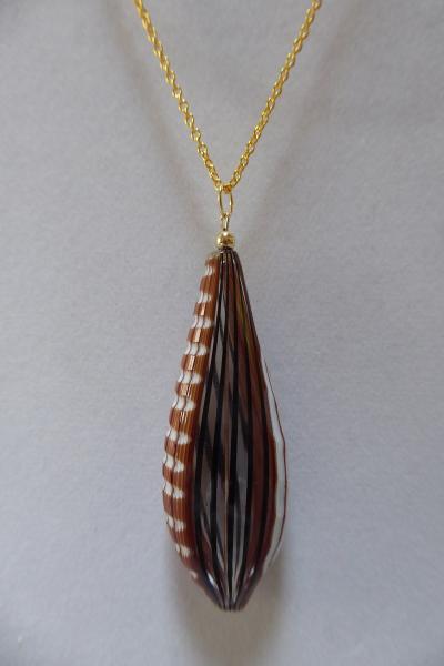 Venetian Glass Tan and Black Blown Pendant picture