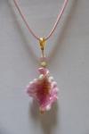 Venetian Glass Pink and Gold Twist Pendant