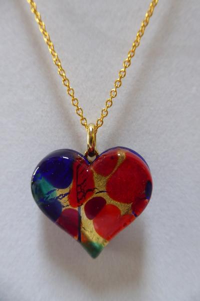 Venetian Glass Multi-color Heart