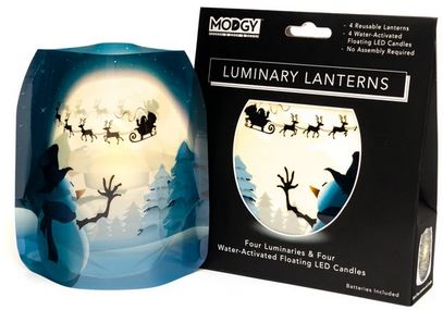 Festive & Fabulous Expandable Luminary 4 pack with tealights included picture