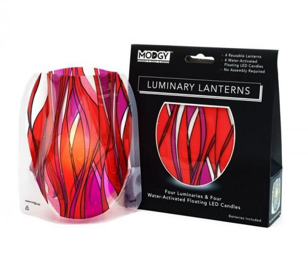 Festive & Fabulous Expandable Luminary 4 pack with tealights included picture