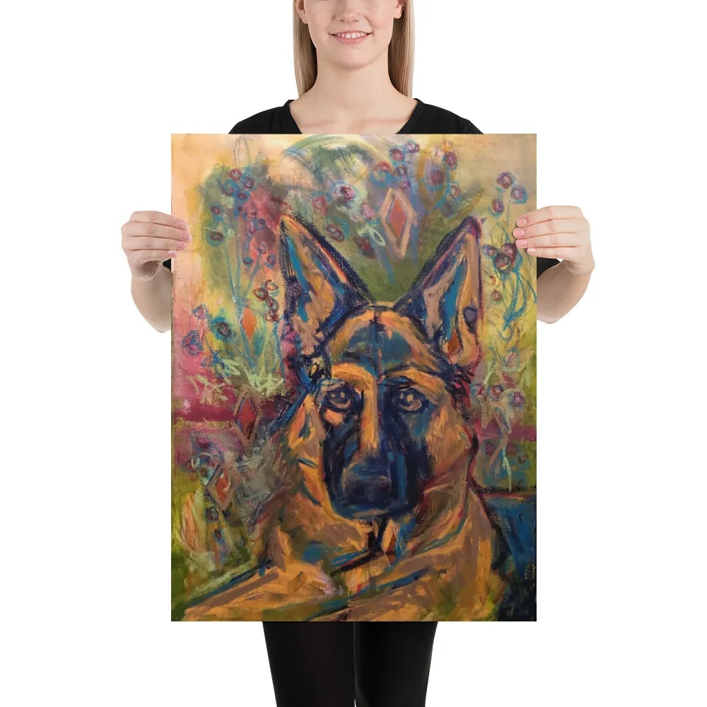 Festive Friend (German Shepard)  Stickers, Home Goods and Prints (reproductions) picture