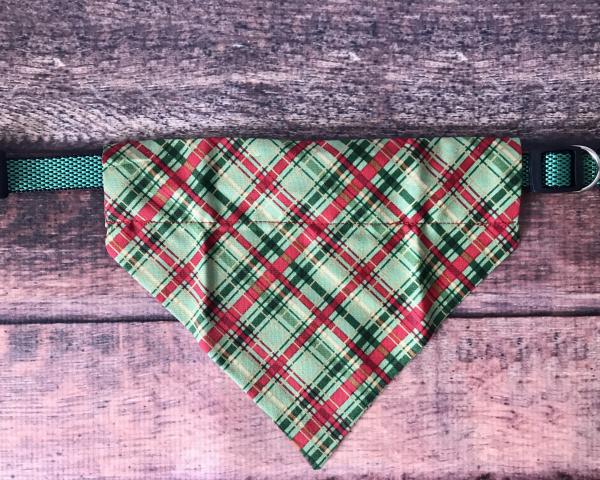 Holiday Plaid slip on collar dog bandana picture