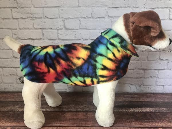 Tie Dye fleece dog coat picture