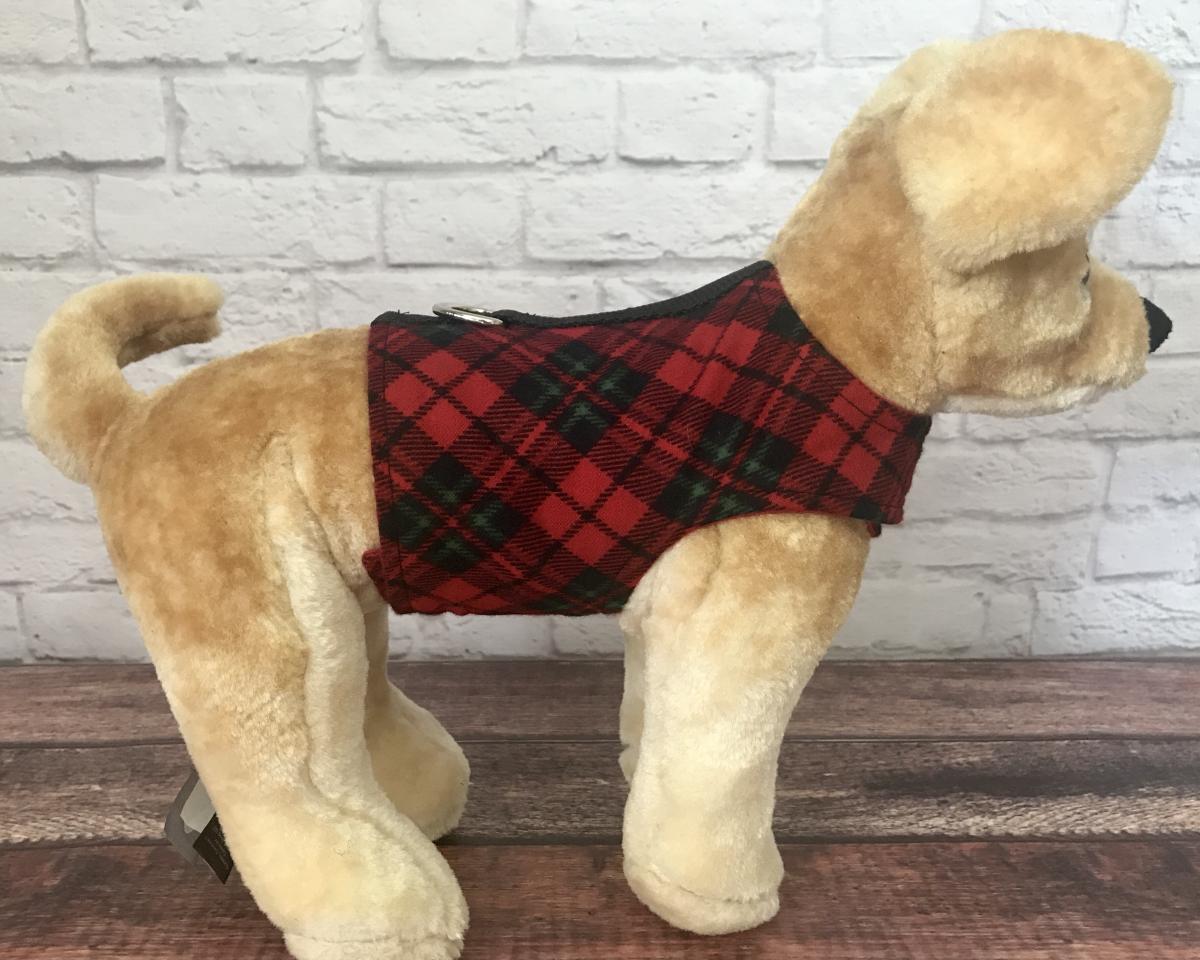 Red & Green Holiday Plaid Dog Harness picture