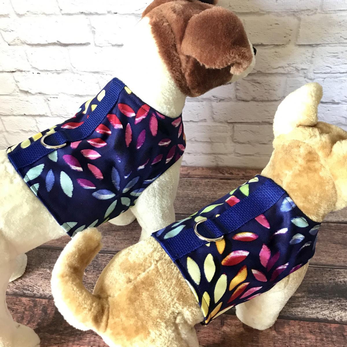 Blue petals twill Dog Harness picture