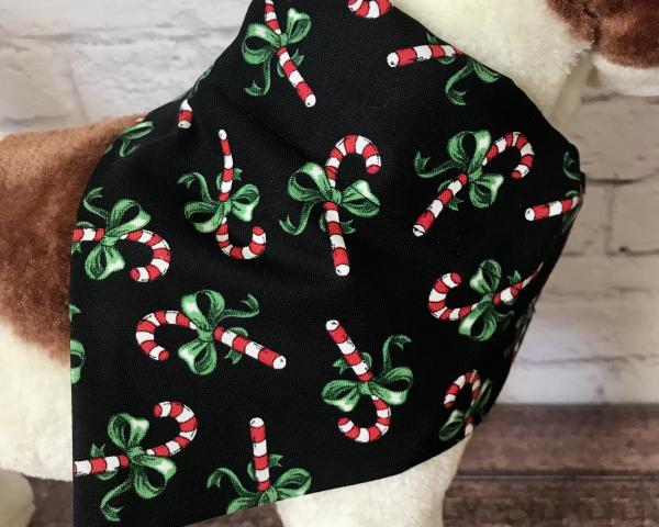 Holiday candy canes slip on dog bandana picture