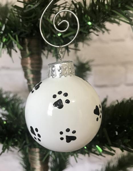 Personalized paw print ornament