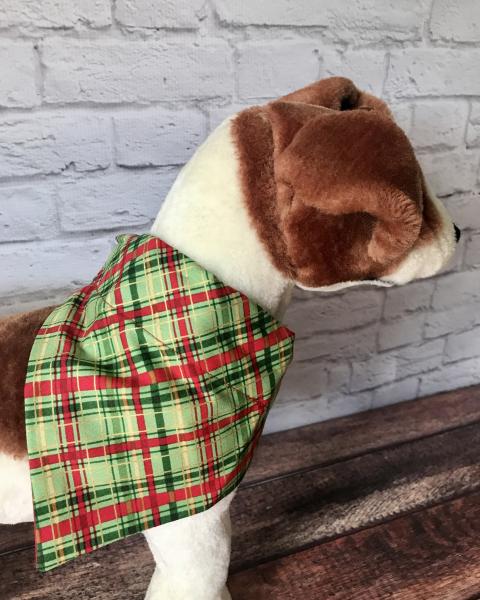 Holiday Plaid slip on collar dog bandana picture