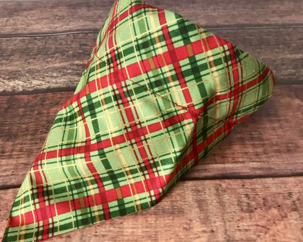 Holiday Plaid slip on collar dog bandana picture