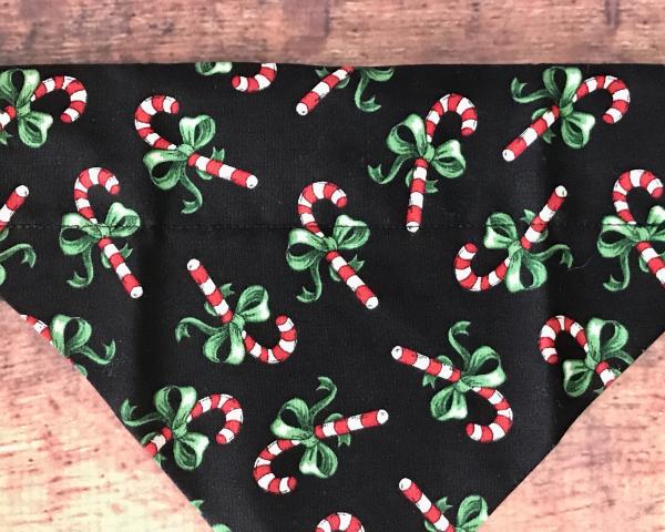 Holiday candy canes slip on dog bandana picture