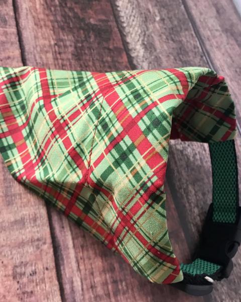Holiday Plaid slip on collar dog bandana picture