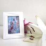 Bold Flesh Original Abstract Print in White Mini Frame