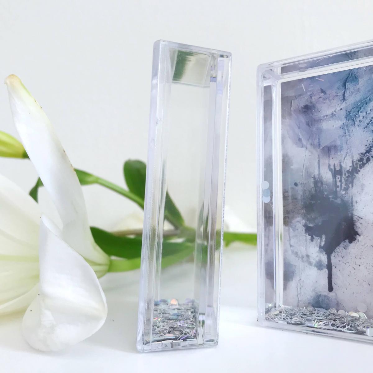 Amethyst Healing Original Abstract Print in Glitter Frame picture