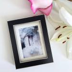 Amethyst Healing Original Abstract Print in Black & Silver Mini Frame