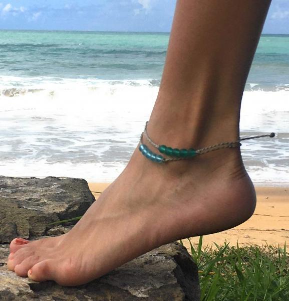 Cinco Sea Glass Ball Beach Bracelet or Anklet