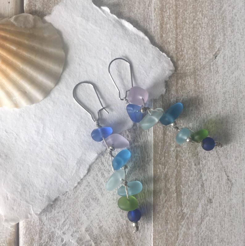 Fishtail Mermaid Sea Glass Earrings picture