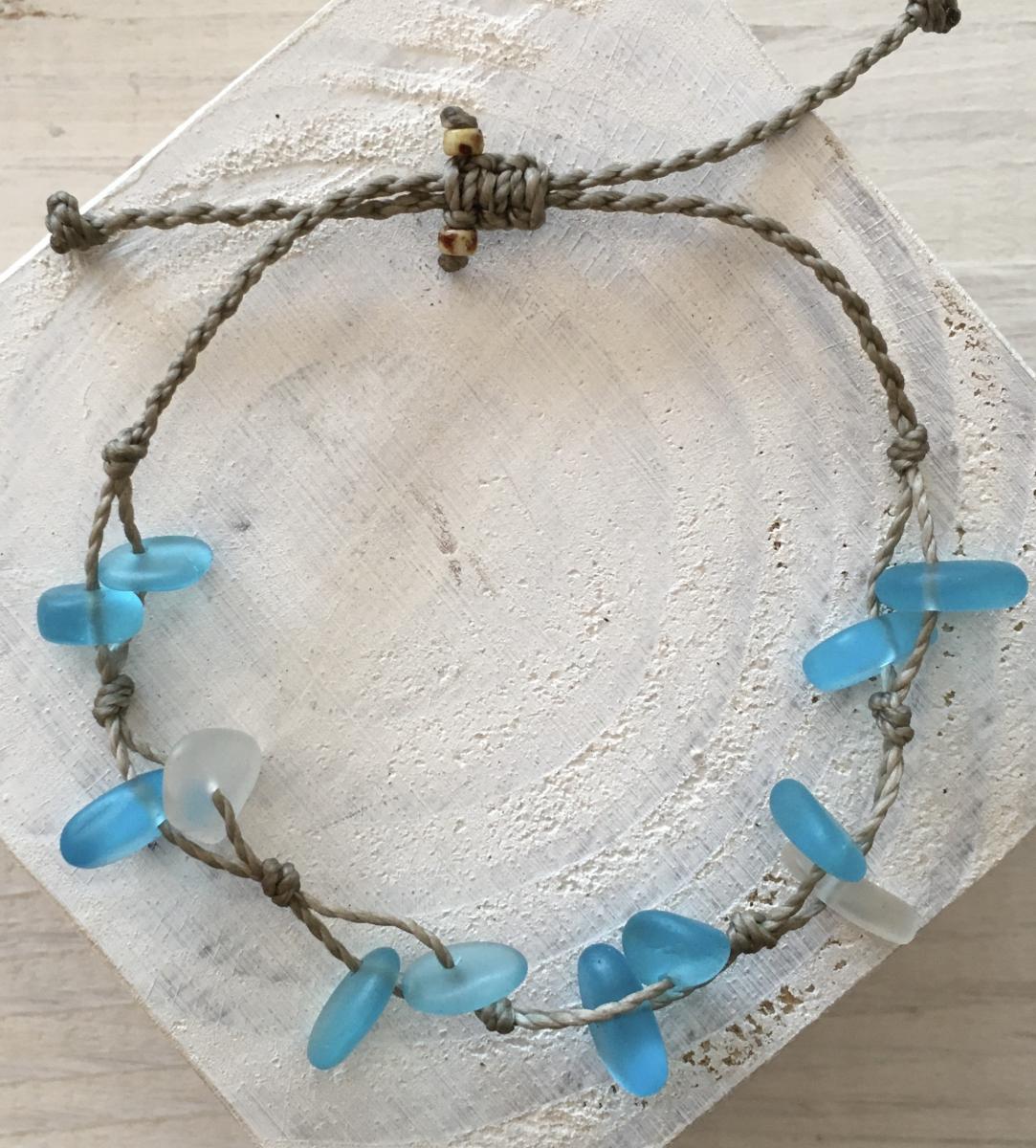 Del Mar Sea Glass Bracelet or Anklet- Choice of Color picture