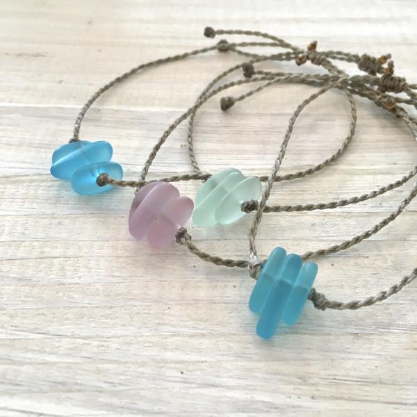 SURF Sea Glass Pebble Bracelet or Anklet picture