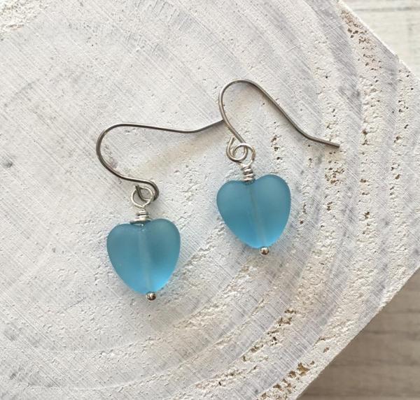 Sea Glass Heart Earrings picture