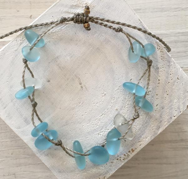 Del Mar Sea Glass Bracelet or Anklet- Choice of Color picture