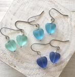 Sea Glass Heart Earrings