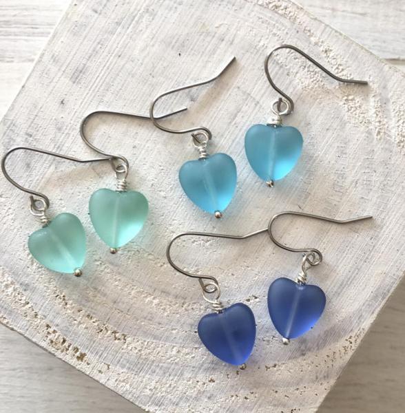 Sea Glass Heart Earrings picture