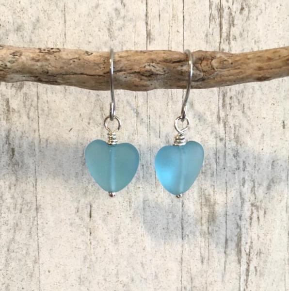 Sea Glass Heart Earrings picture