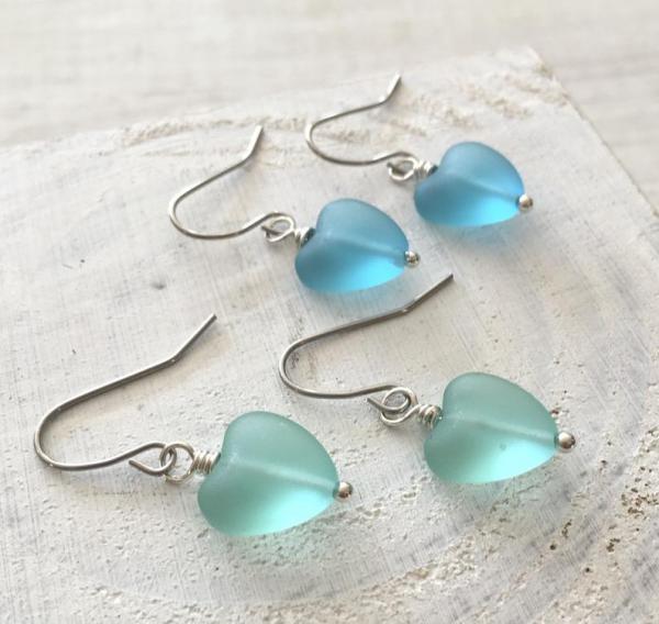 Sea Glass Heart Earrings picture