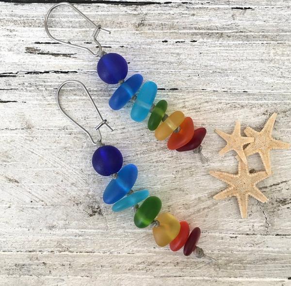 Chakra Sea Glass Earrings picture