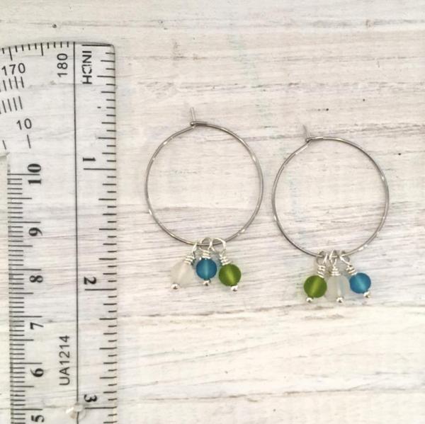 Trio Sea Glass Hoop Earrings picture