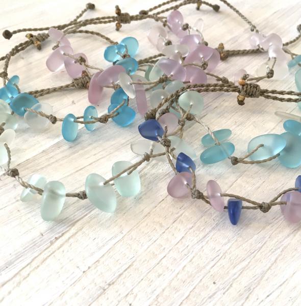 Del Mar Sea Glass Bracelet or Anklet- Choice of Color