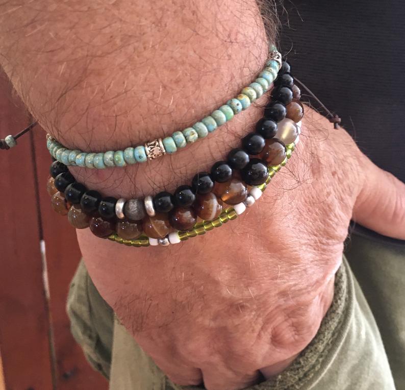 Seed Bead Leather Bracelet picture