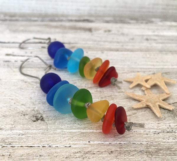 Chakra Sea Glass Earrings picture