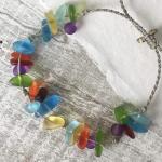Sea Glass Rainbow Bracelet or Anklet