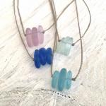 SURF Sea Glass Pebble Choker or Necklace