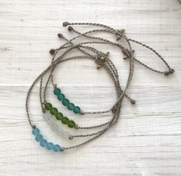Cinco Sea Glass Ball Beach Bracelet or Anklet picture